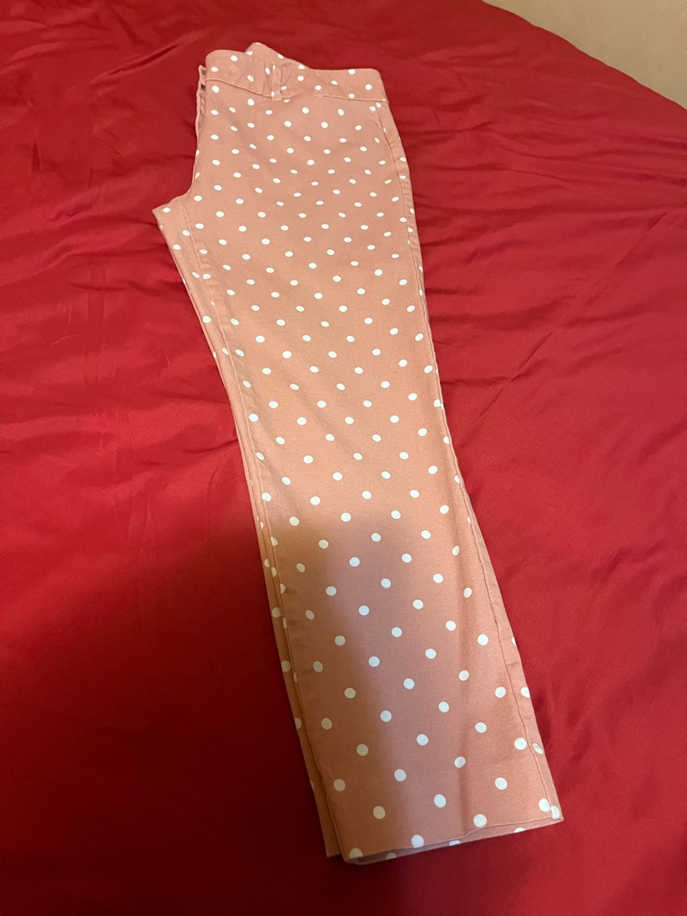 New York & Company Pink Polka Dot Cropped Pants